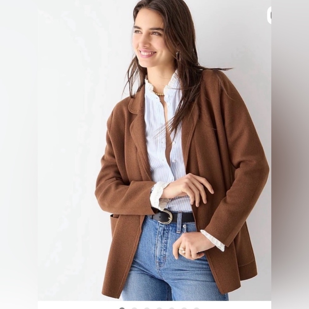 J. Crew Eloise Brown sweater blazer size Medium